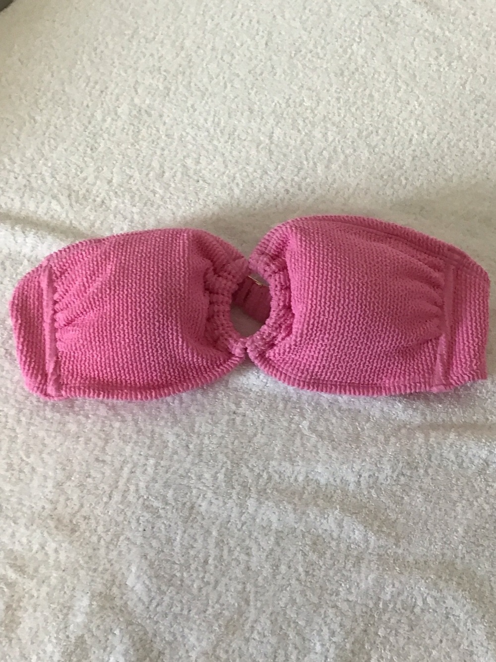 wild fable Pink Textured Bandeau Swim Top